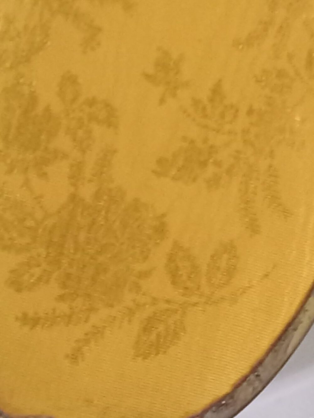 Vintage Vanity Hairbrush Gold Tone Soft Back Orangey Floral Art Deco Boudoir - Picture 3 of 14